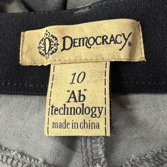 Democracy SZ 10 “Ab”technology Pants Camo Stretch Mid-Rise Elastic Waist Green - Picture 8 of 8